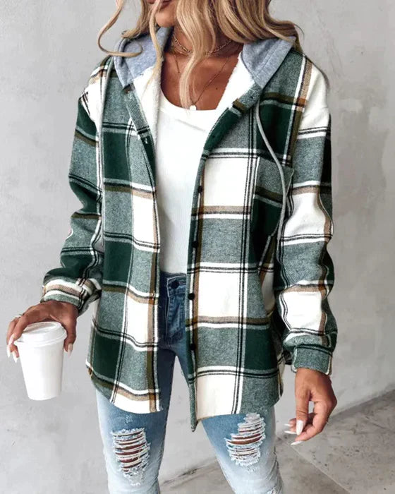 Modischer Damen Plaid Mantel