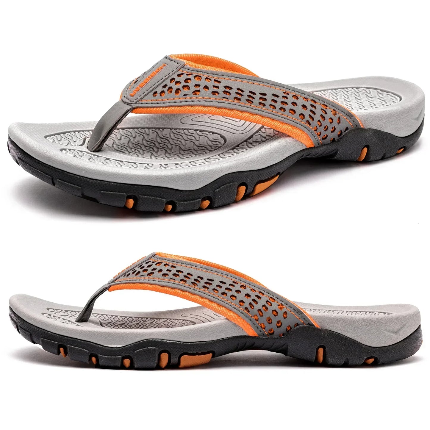 "Ergonomische Herren Slipper, komfortabel & stützend, in Grau, aus atmungsaktivem Material für den täglichen Gebrauch"