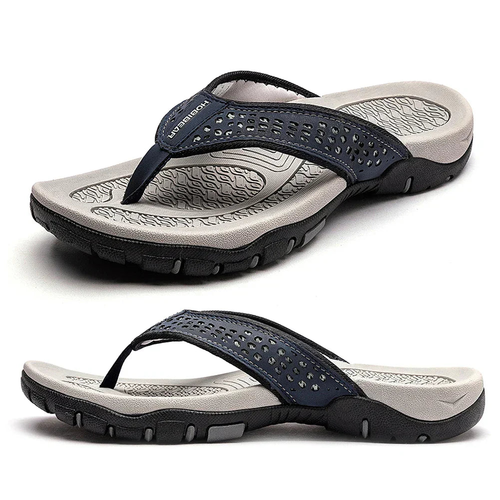 "Ergonomische Herren Slipper, komfortabel & stützend, in Grau, aus atmungsaktivem Material für den täglichen Gebrauch"