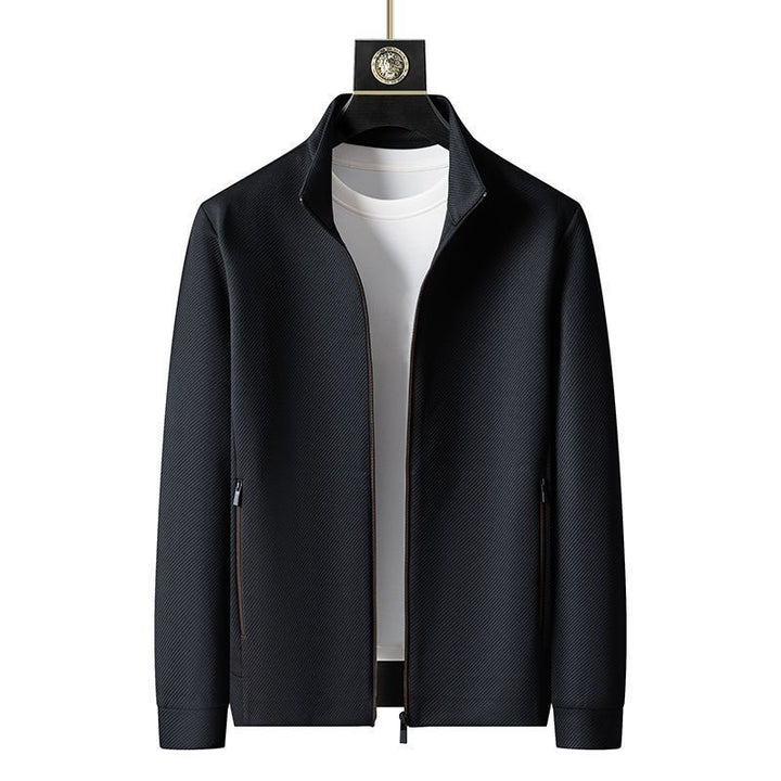 "Premium-Trainingsanzug für Männer, sportlich-elegant, aus flexibler Lycra, robust, schwarz mit detaillierten Nähten"