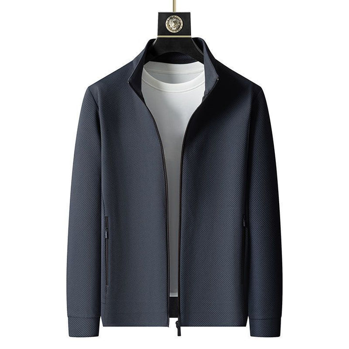 "Premium-Trainingsanzug für Männer, sportlich-elegant, aus flexibler Lycra, robust, schwarz mit detaillierten Nähten"