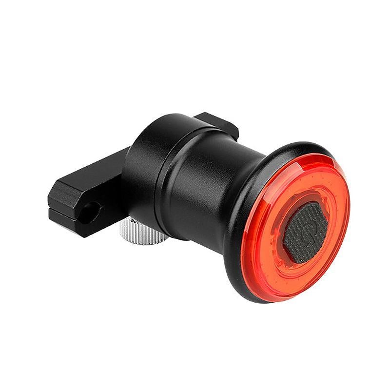 "Rotes, wasserdichtes USB-Fahrradrücklicht mit Aluminiumgehäuse und LED-COB, geeignet für Regenwetter und Sichtbarkeit."
