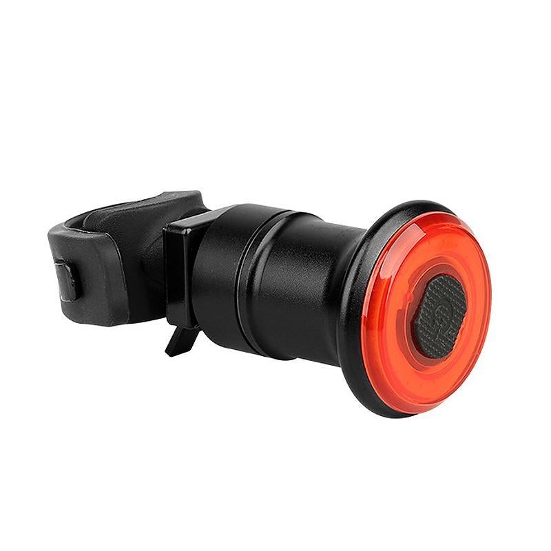 "Rotes, wasserdichtes USB-Fahrradrücklicht mit Aluminiumgehäuse und LED-COB, geeignet für Regenwetter und Sichtbarkeit."