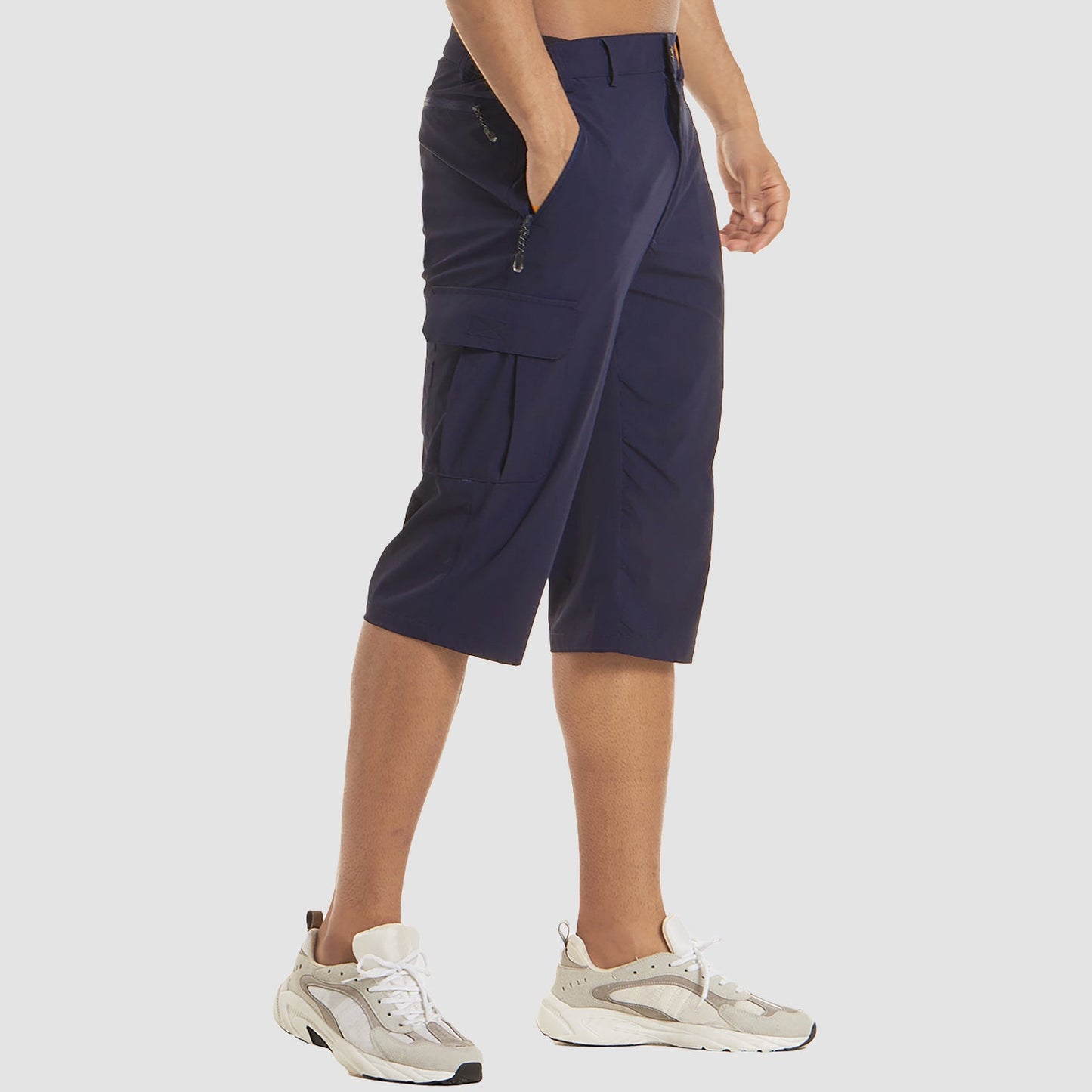 "Schnelltrocknende Herren Cargo Shorts, vielseitig, beige, mit vielen Taschen, ideal für Outdoor-Abenteuer und Komfort."