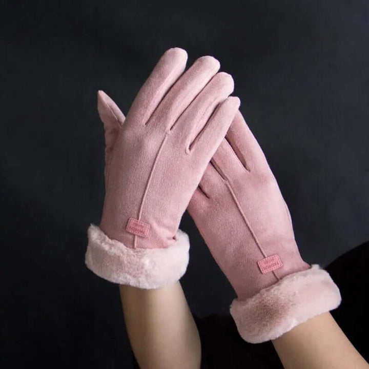 Damenhandschuhe mit Wildleder-Finish