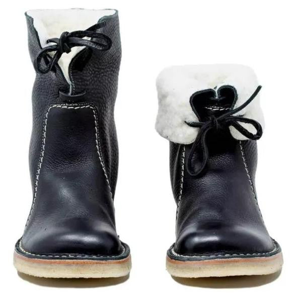 Wasserdichte Lederstiefel mit Wollfutter