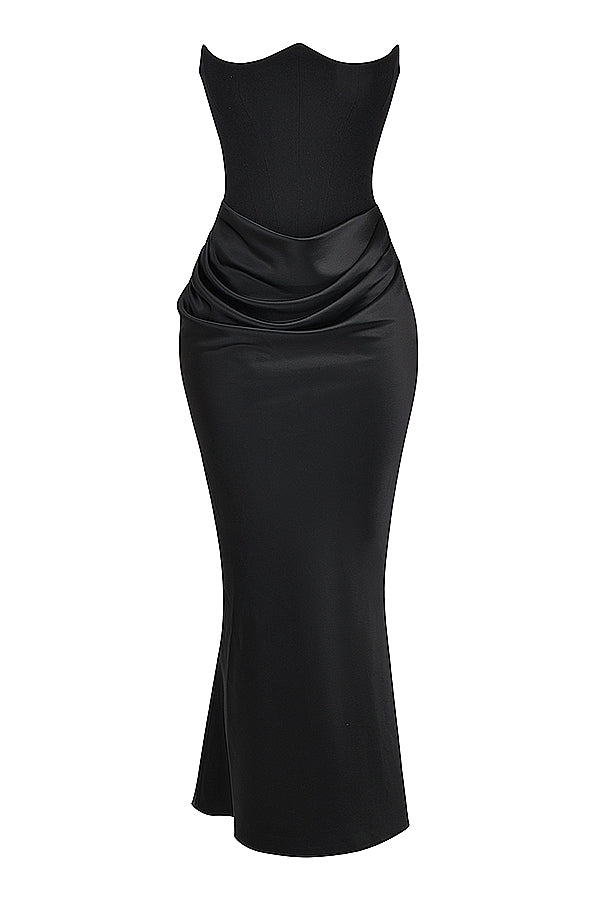Trägerloses Korsett-Maxikleid