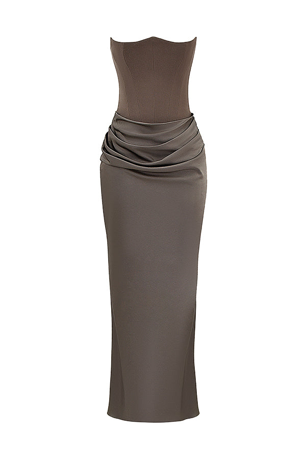 Trägerloses Korsett-Maxikleid