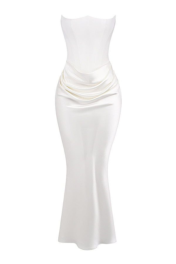 Trägerloses Korsett-Maxikleid