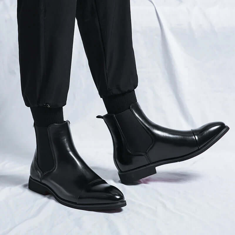 Elegante Leder Chelsea Stiefel Herren