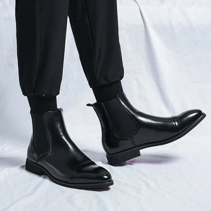 Elegante Leder Chelsea Stiefel Herren