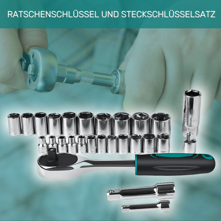 198-teiliges Universal-Werkzeugset in kompaktem Koffer mit ergonomischen, rutschfesten Griffen für vielseitige Heimprojekte.