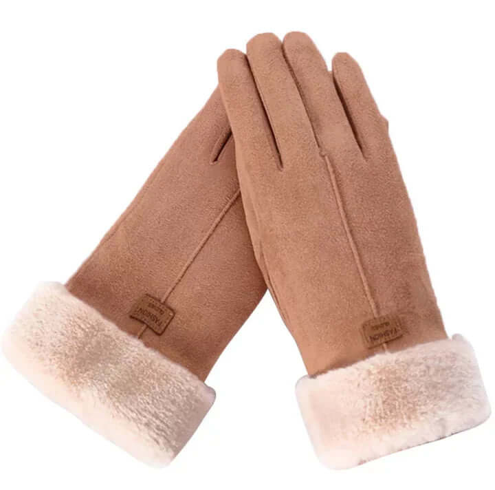 Damenhandschuhe mit Wildleder-Finish