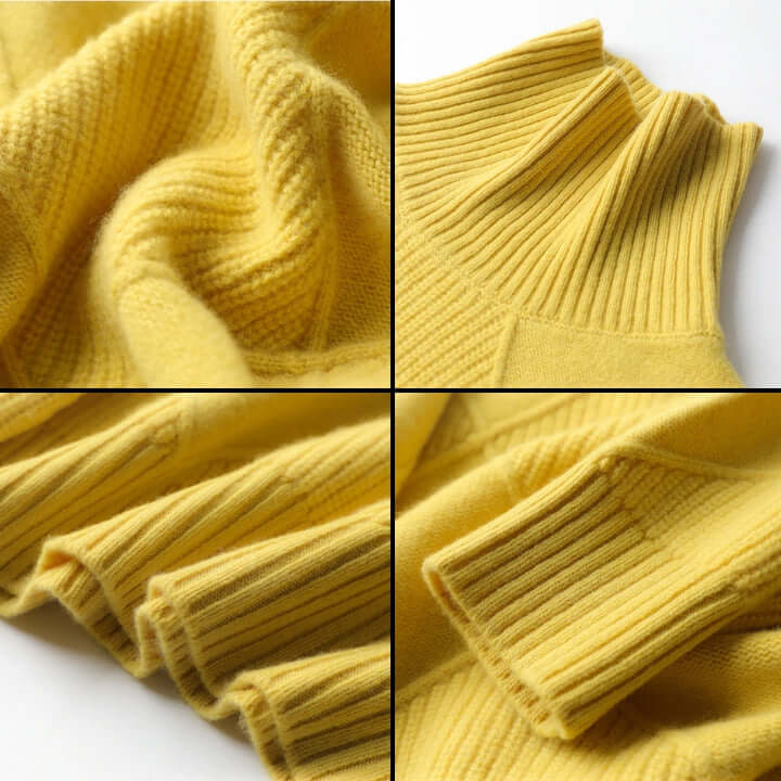Handgestrickter Rollkragenpullover