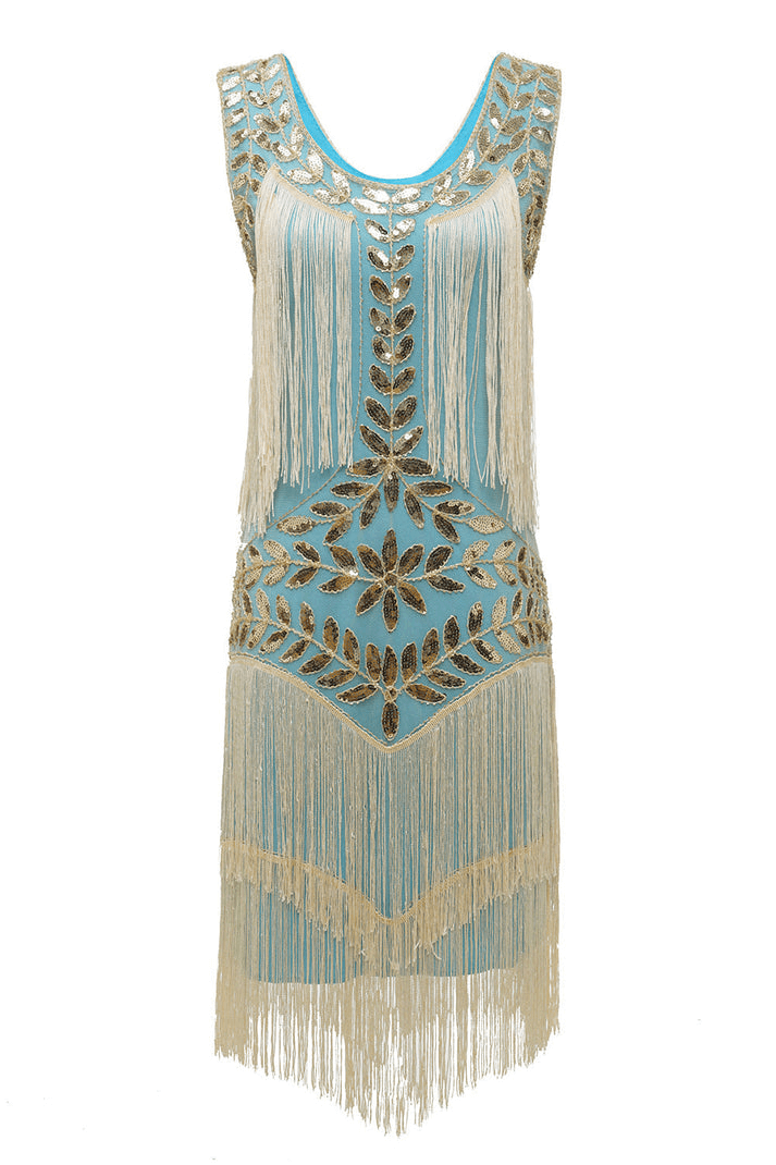 Jeni - Glamouröses Charleston Pailletten Fransenkleid