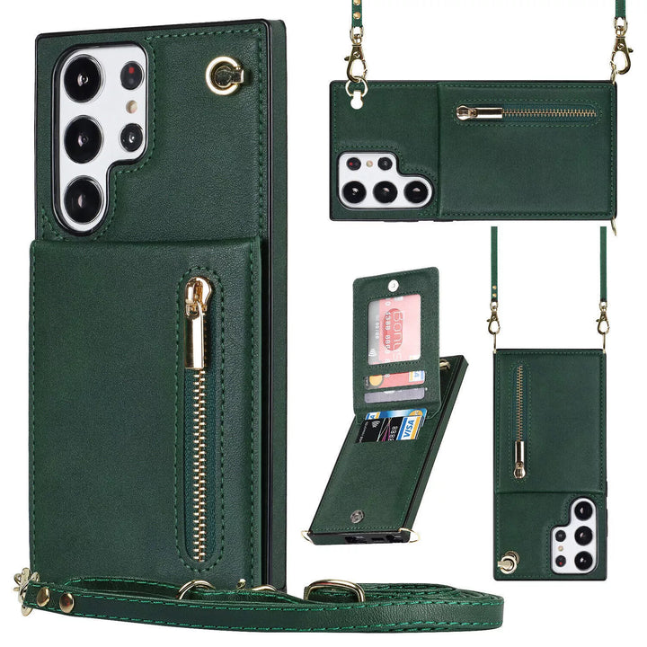"3in1 Handyhülle Damen, Karten- & Münzfach, Umhängetasche, stilvoll, praktisch, Crossbody, abnehmbarer Gurt, Magnetverschluss