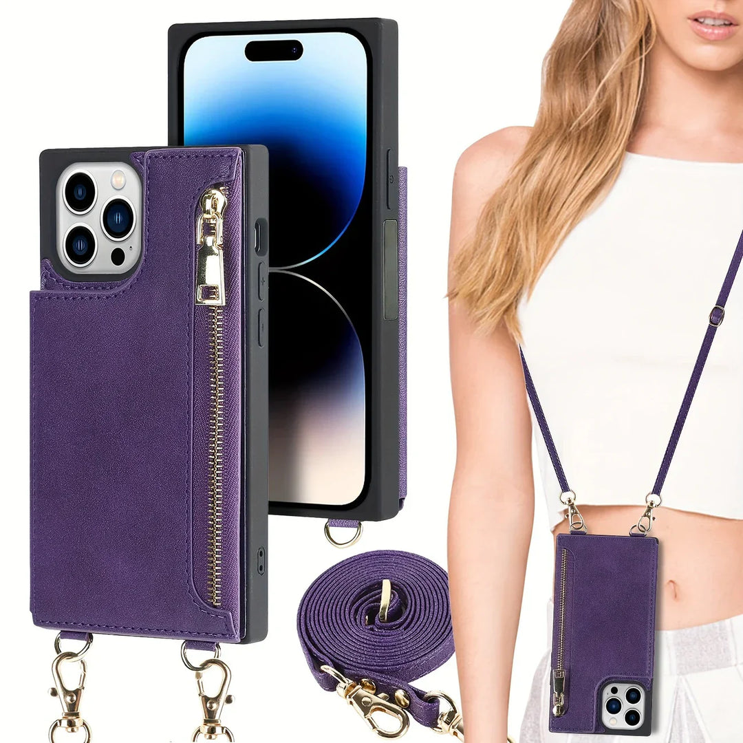 "3in1 Handyhülle Damen, Karten- & Münzfach, Umhängetasche, stilvoll, praktisch, Crossbody, abnehmbarer Gurt, Magnetverschluss