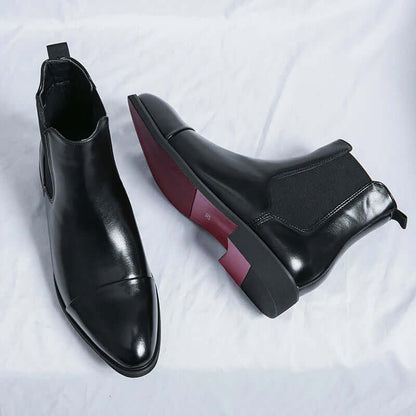 Elegante Leder Chelsea Stiefel Herren