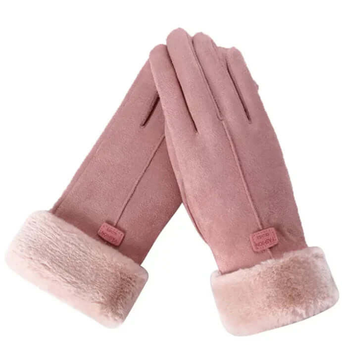 Damenhandschuhe mit Wildleder-Finish