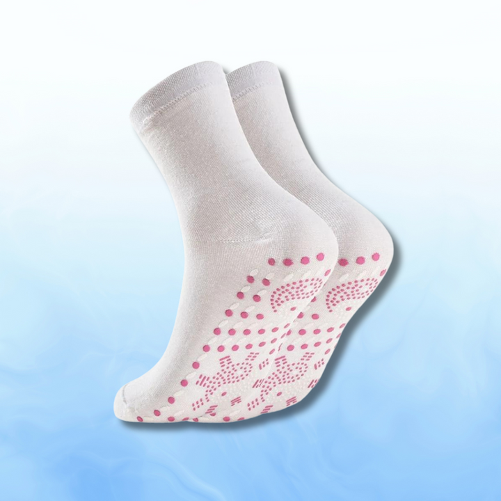 "4er Set Thermosocken in Glut-Rot, Samt-Schwarz, Schnee-Weiß, selbsterwärmend für kalte Wintertage, elastisch & winddicht"