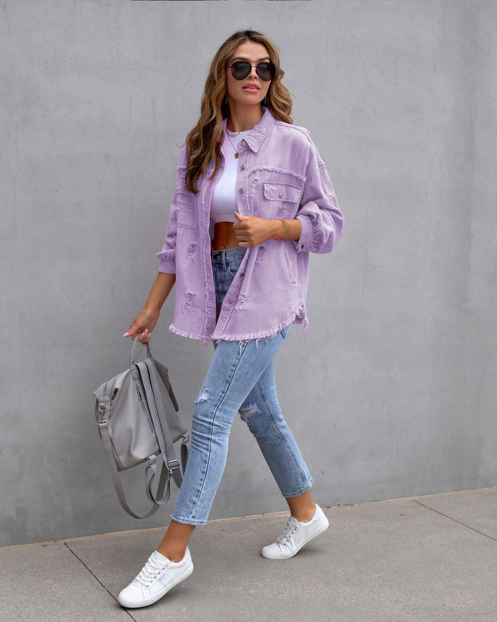 Zerrissene Hemdjacke für Damen