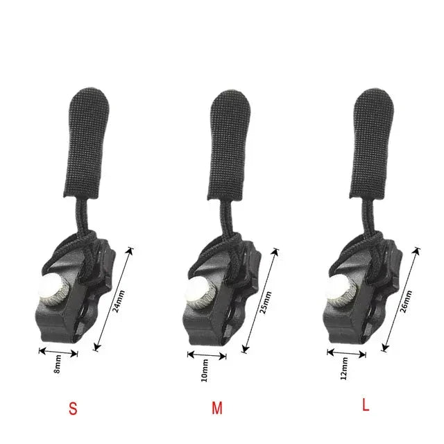 "6-teiliges Reißverschluss Reparatur Kit, universelle Passform, enthaltene Teile in Nahaufnahme, ideal für Kleidung und Tasch