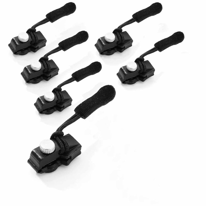 "6-teiliges Reißverschluss Reparatur Kit, universelle Passform, enthaltene Teile in Nahaufnahme, ideal für Kleidung und Tasch