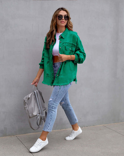 Stylische Denim Jacke Damen