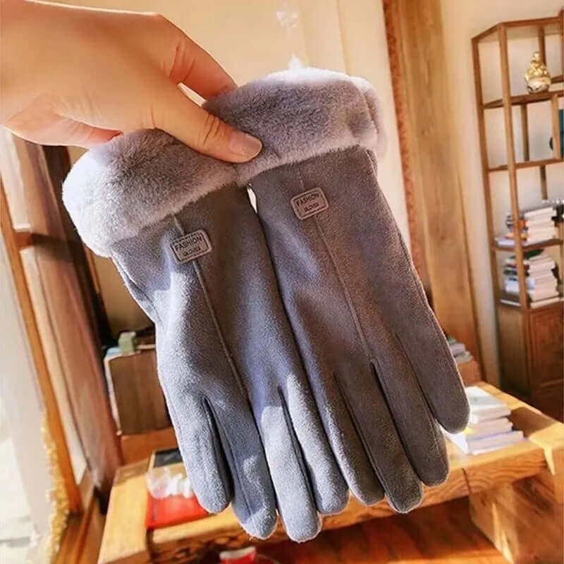 Damenhandschuhe mit Wildleder-Finish