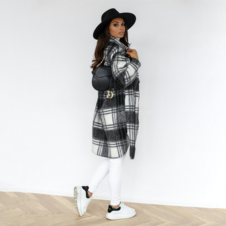 Karierter Mantel für Damen
