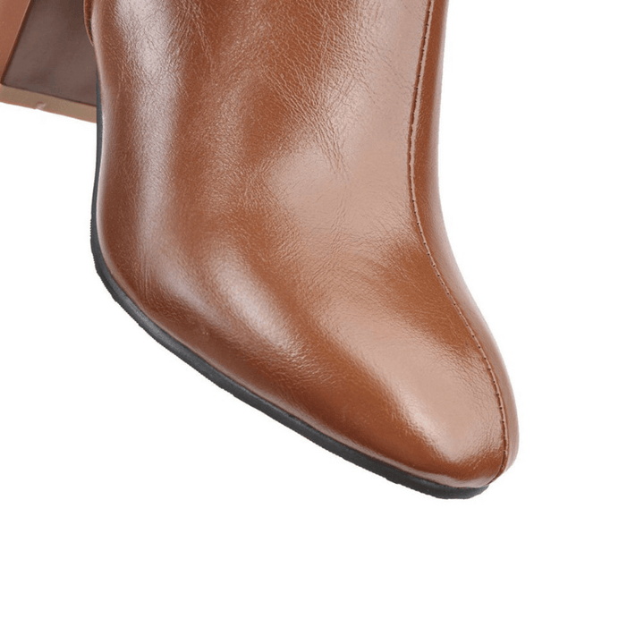 Vegane Lederstiefeletten mit Reißverschluss