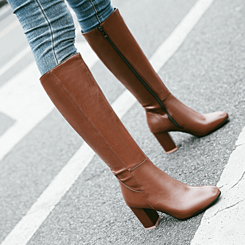 Vegane Lederstiefeletten mit Reißverschluss