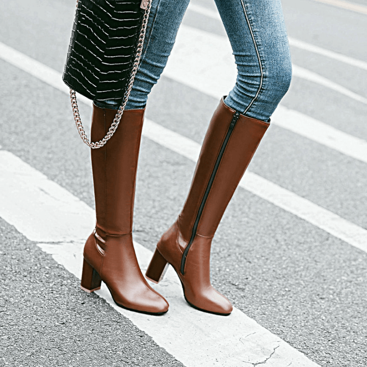 Vegane Lederstiefeletten mit Reißverschluss