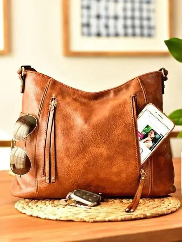Elegante Damen Vintage-Ledertasche