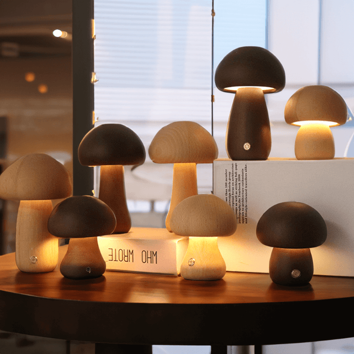 Holz-Pilz LED Nachtlicht