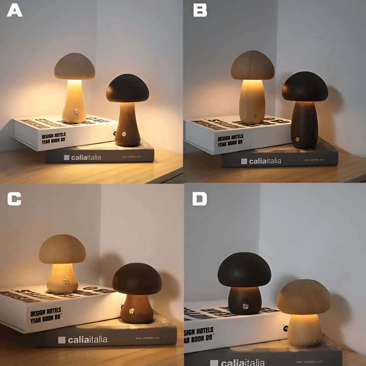 Holz-Pilz LED Nachtlicht