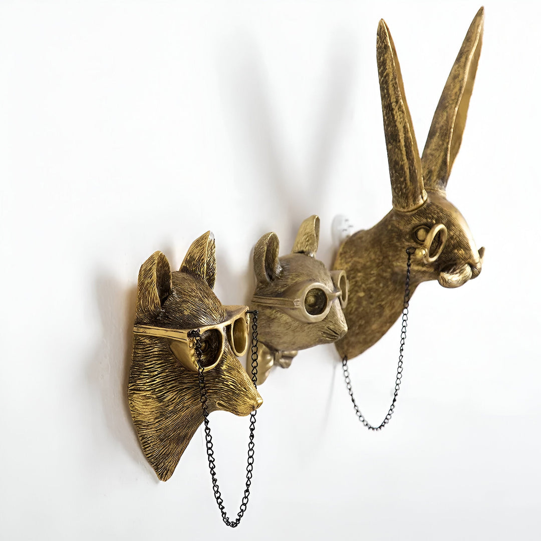 Golden Head Tier-Wandhaken