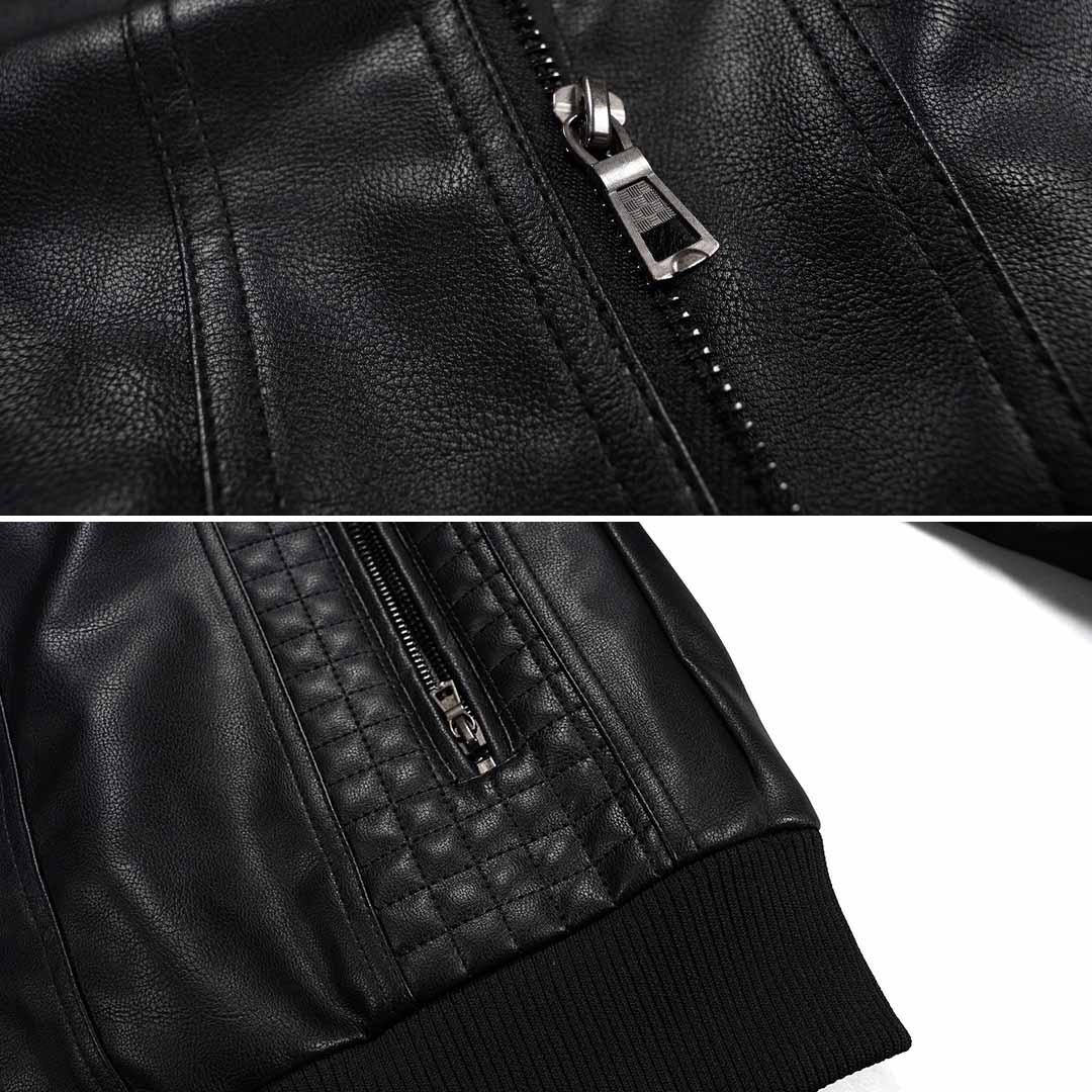 Premium Lederjacke mit Kapuze für Herren