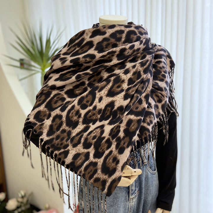 Leopard Print Wollschal