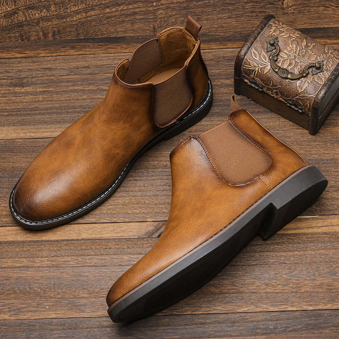 Eleganter Herren Chelsea-Stiefel aus Leder