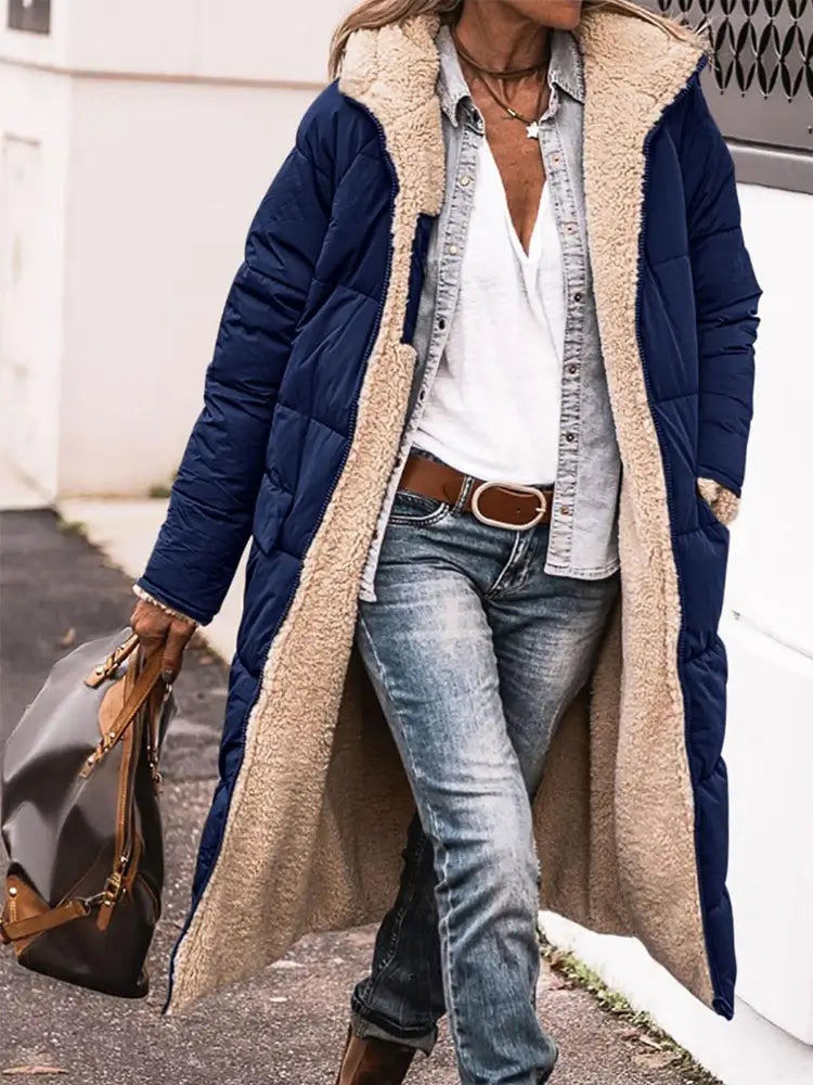Warmer und Bequemer Damen-Wintermantel mit Teddyfutter