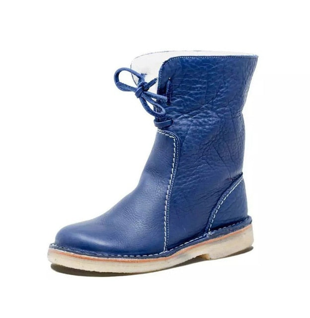Wasserdichte Lederstiefel mit Wollfutter