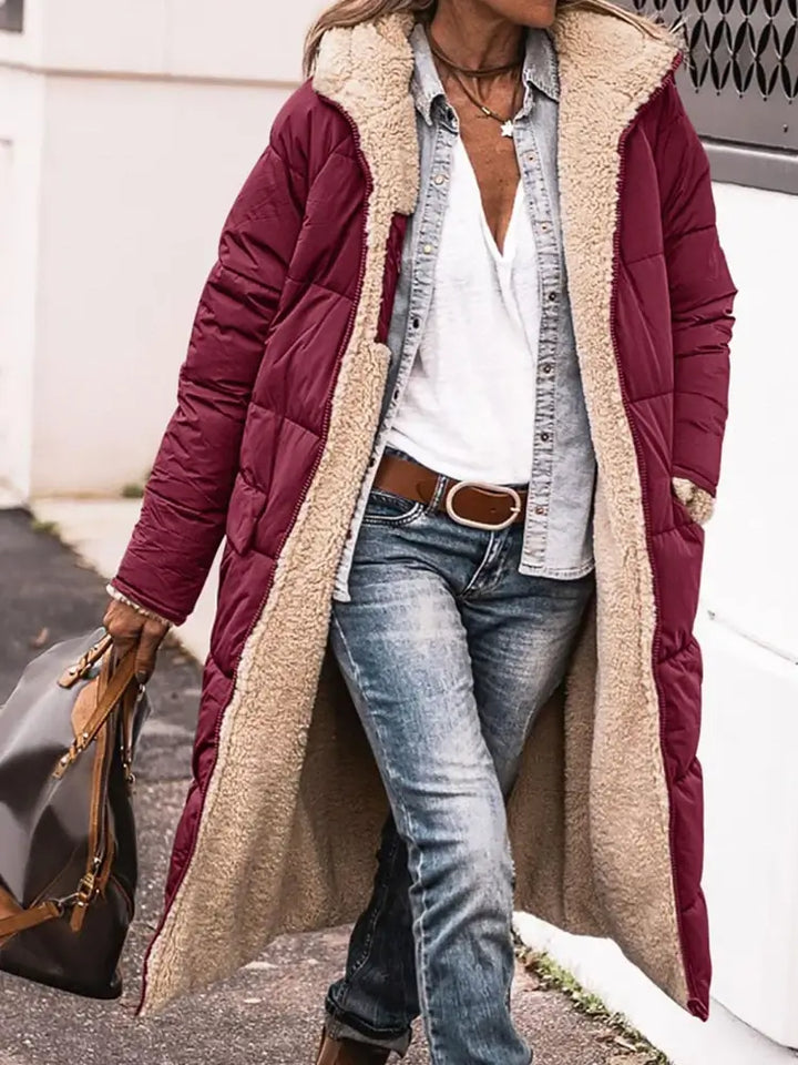 Warmer und Bequemer Damen-Wintermantel mit Teddyfutter