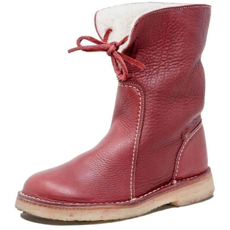 Wasserdichte Lederstiefel mit Wollfutter