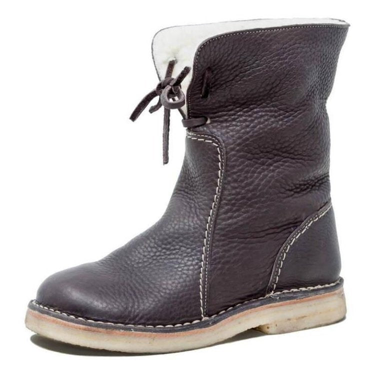 Wasserdichte Lederstiefel mit Wollfutter