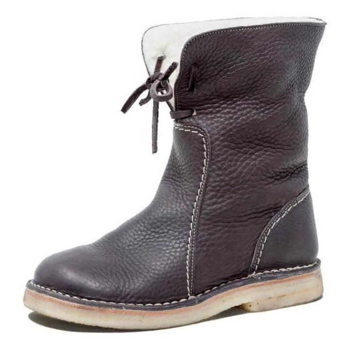 Wasserdichte Lederstiefel mit Wollfutter