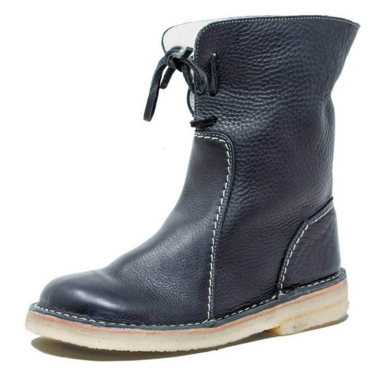 Wasserdichte Lederstiefel mit Wollfutter