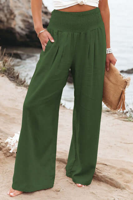 Bequeme Damen Leinenhose mit Hohem Taillenbund