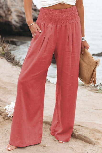 Bequeme Damen Leinenhose mit Hohem Taillenbund