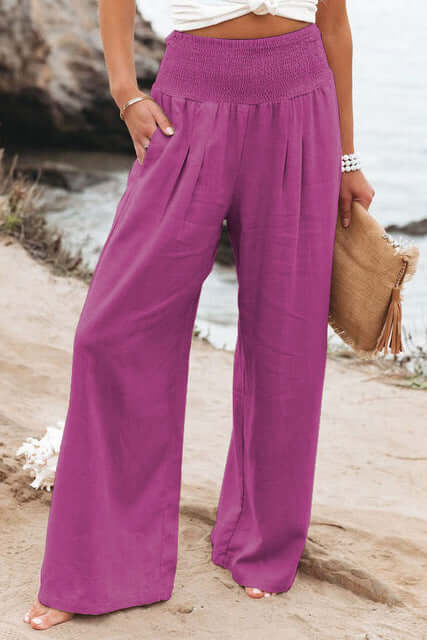 Bequeme Damen Leinenhose mit Hohem Taillenbund